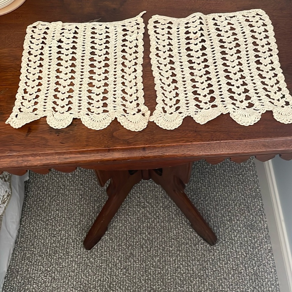 Set of two Hand crocheted doilies